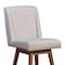 Armen Living Stancoste Swivel Counter Stool in Brown Oak Wood Finish with Taupe Fabric 840254332119 - alternate 8